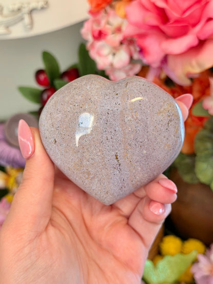 Pastel purple sea jasper heart
