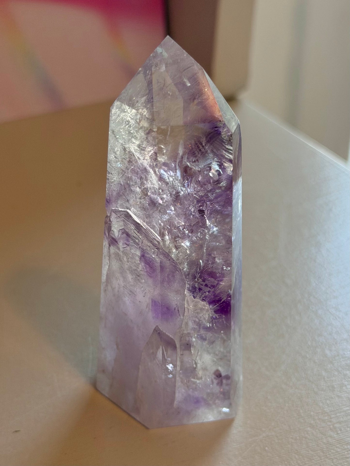 Purple phantom amethyst tower from Brazil