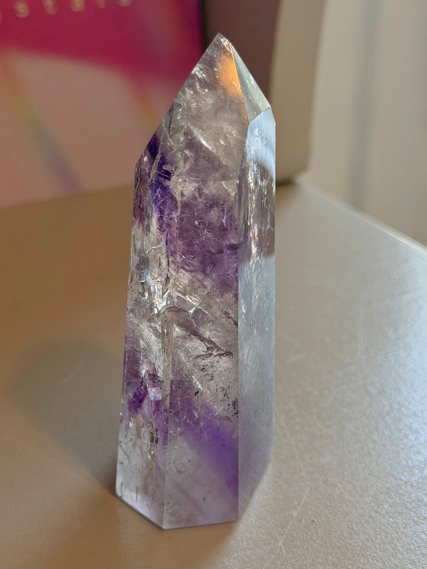 Purple phantom amethyst tower from Brazil