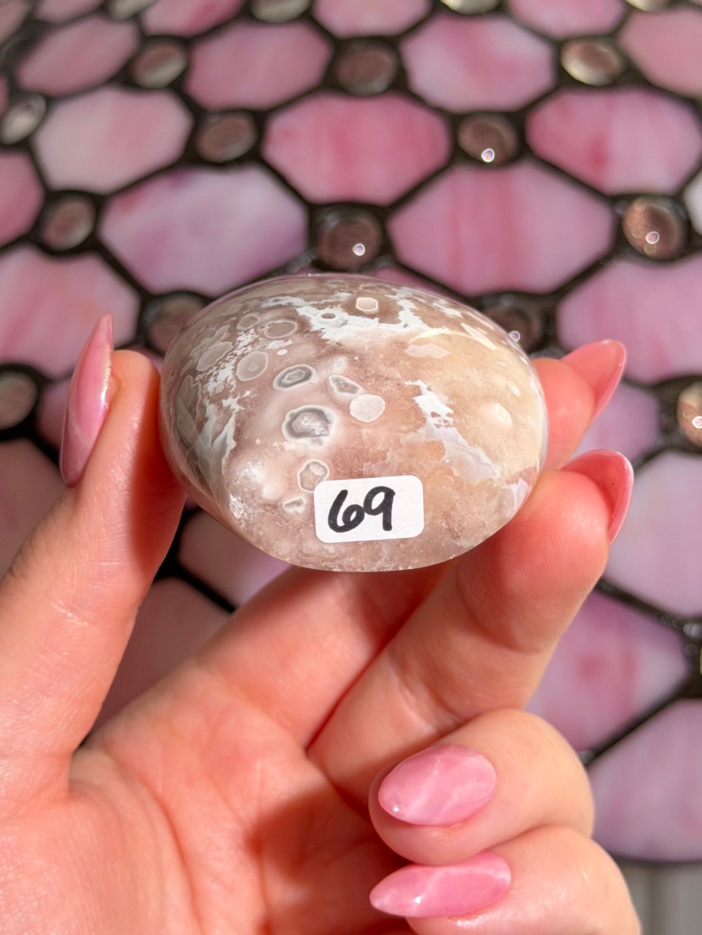 Flower agate x pink amethyst flame