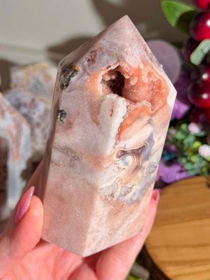 Pastel pink amethyst tower from Brazil