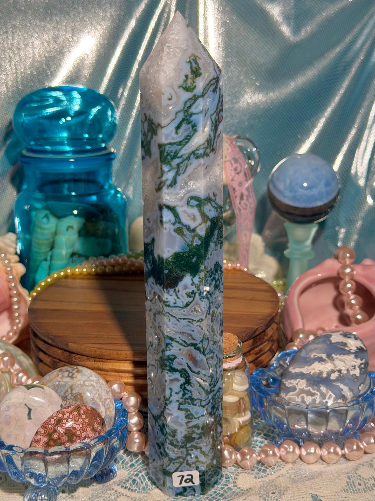 Moss agate tower