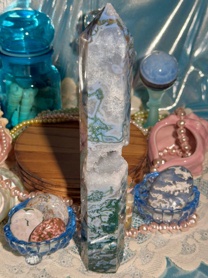 Moss agate tower