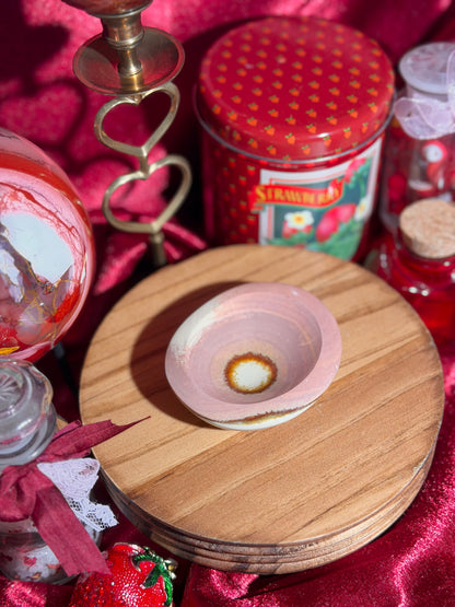 Blush pink polychrome jasper bowl 16E