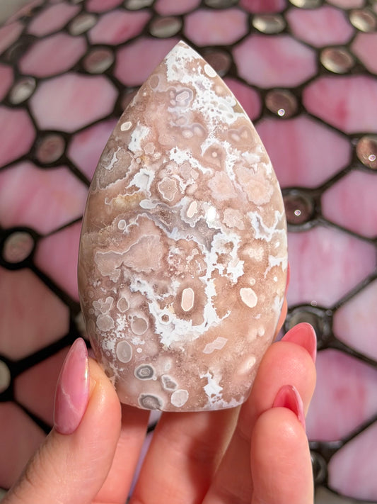 Flower agate x pink amethyst flame