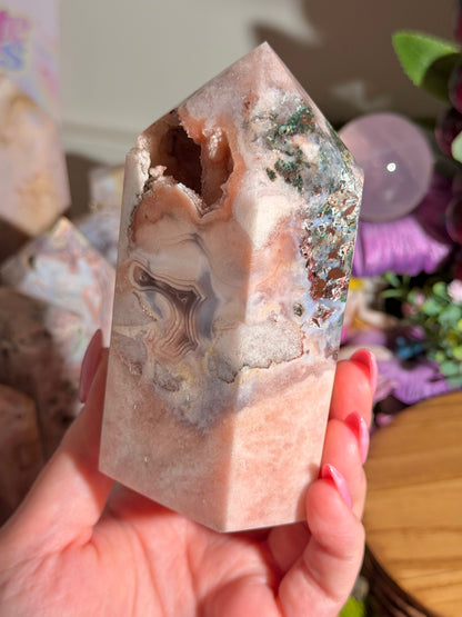 Pastel pink amethyst tower from Brazil