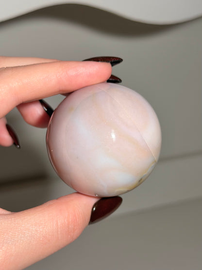 Baby pink pastel sea jasper sphere *Personal collection release