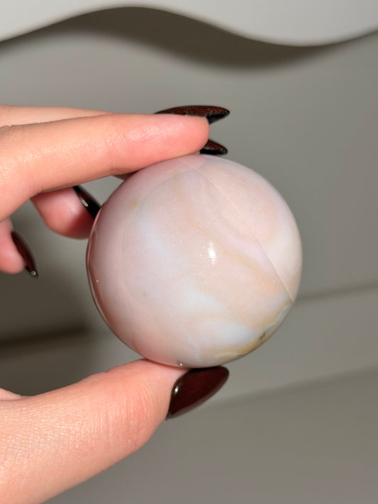 Baby pink pastel sea jasper sphere *Personal collection release