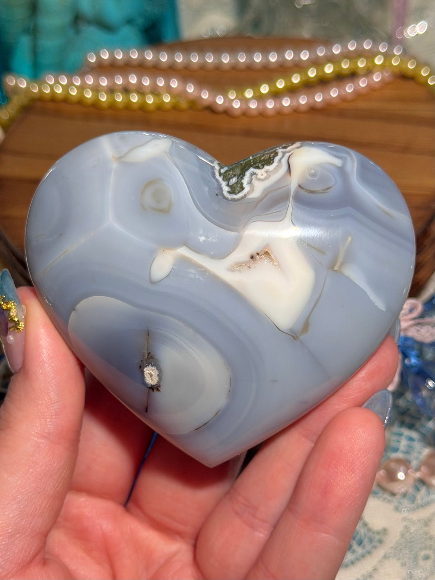 Orca agate heart from Indonesia E