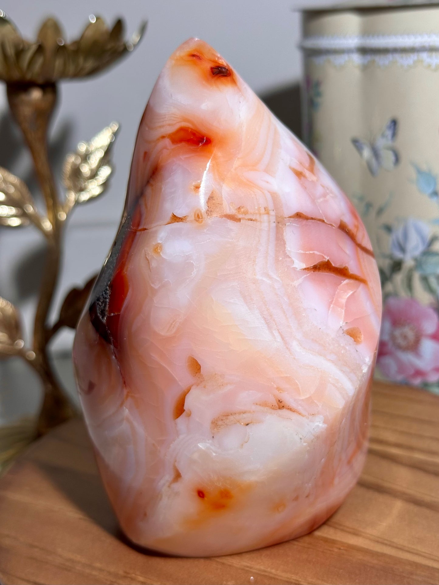 Pink and peachy carnelian flame