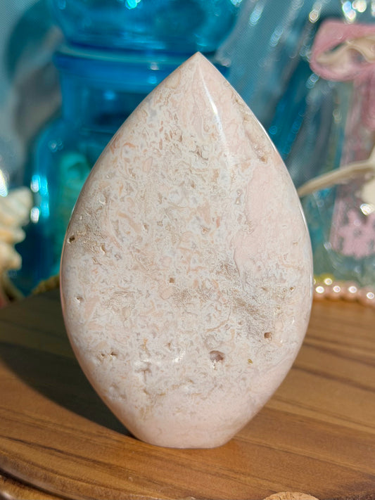 "Coral Reef" Indonesian pink carnelian agate flame 36A