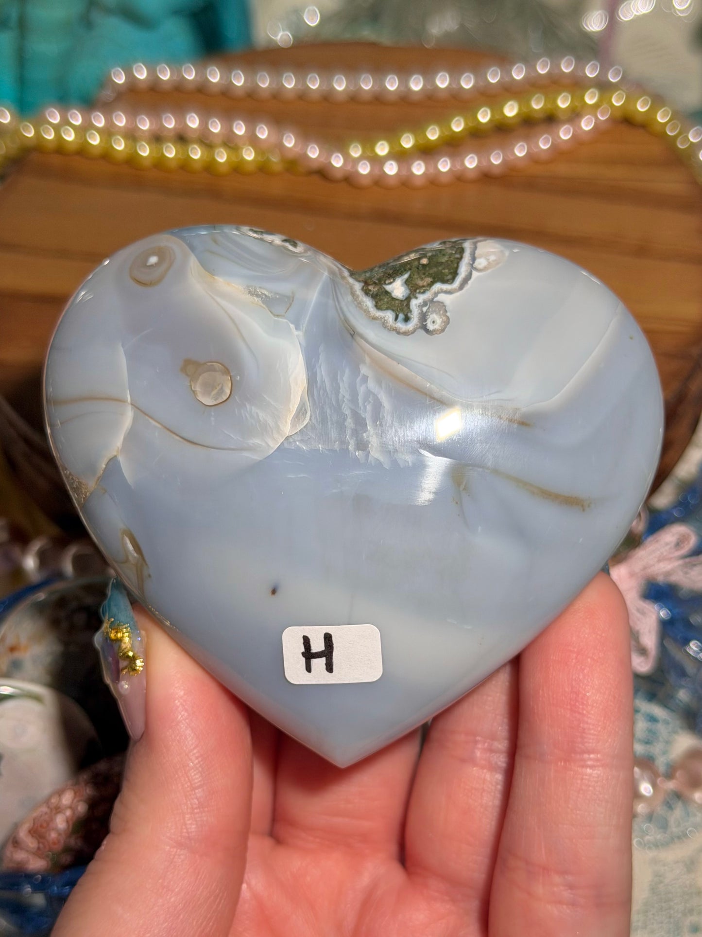 Orca agate heart from Indonesia H