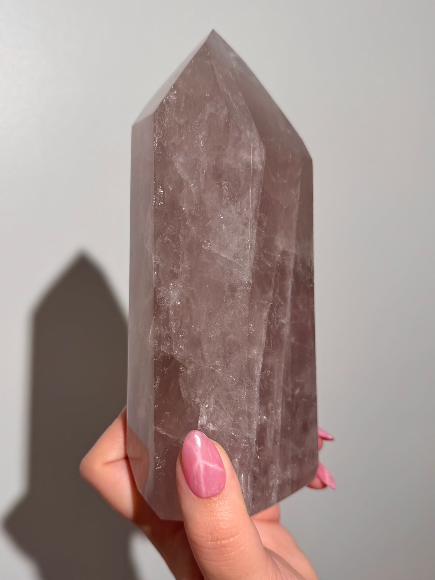 Statement Purple “iced tea” star rose quartz tower