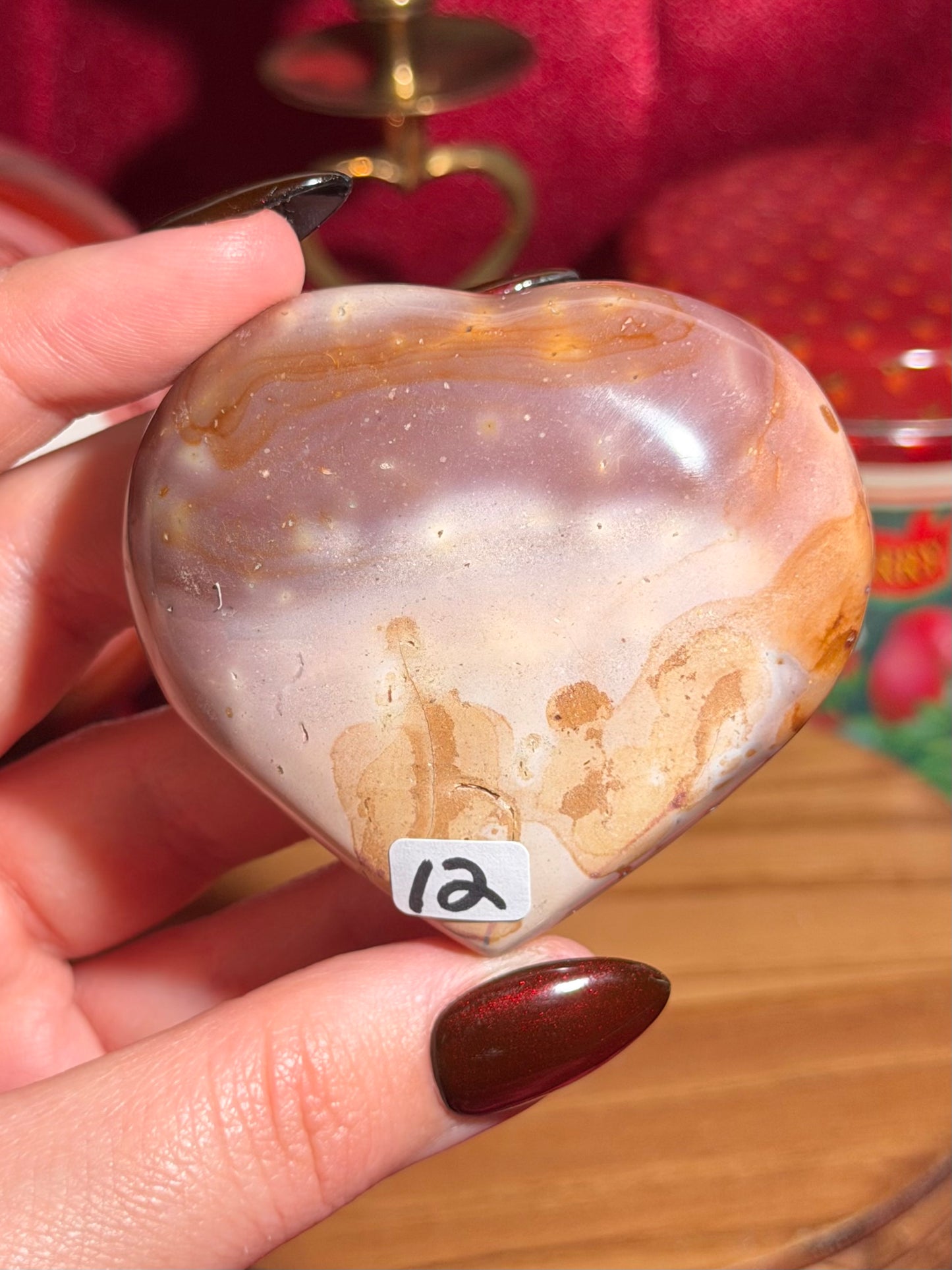 Purple polychrome jasper heart