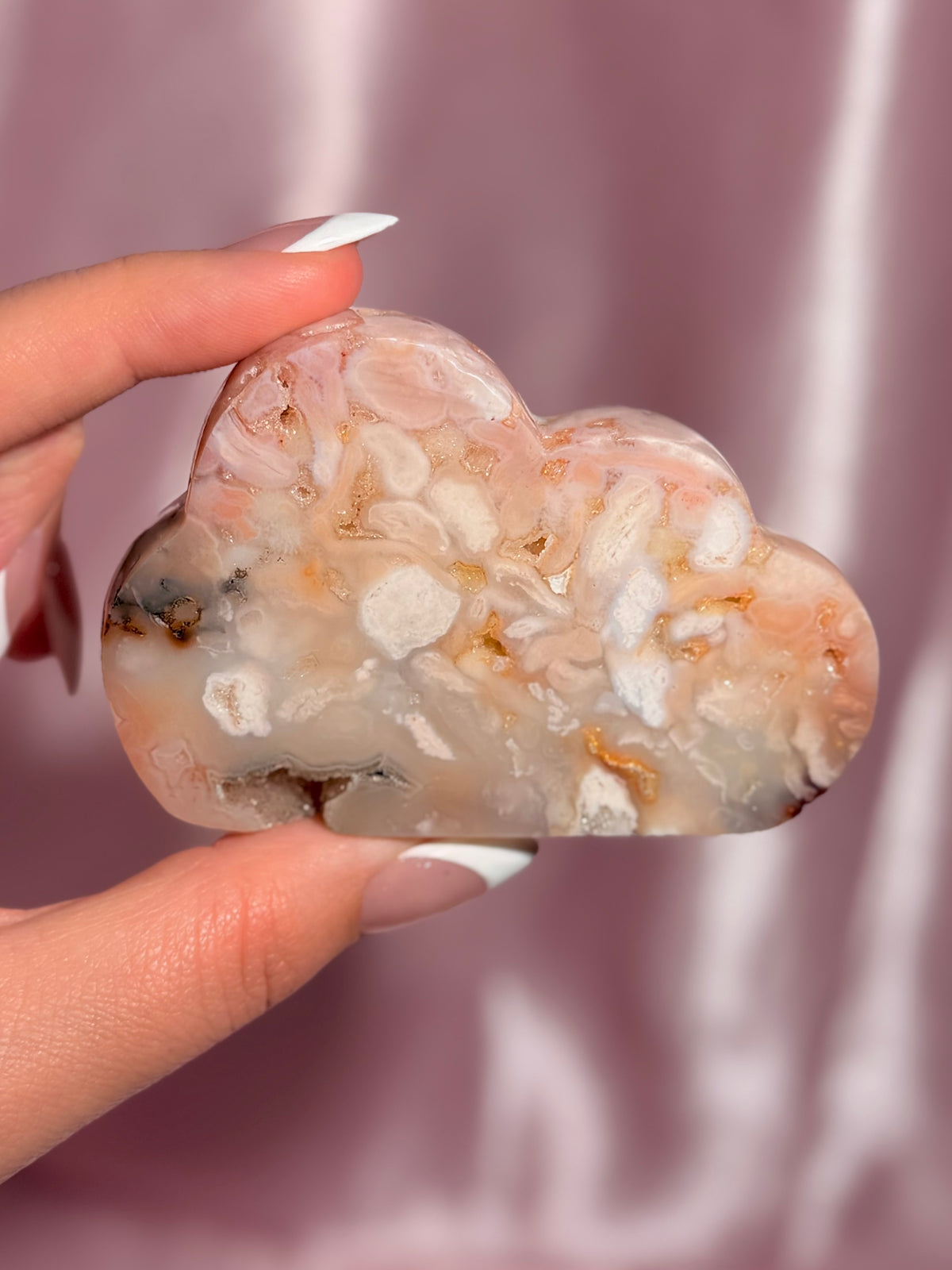 Indonesian Pink Carnelian Cloud Carving (J)