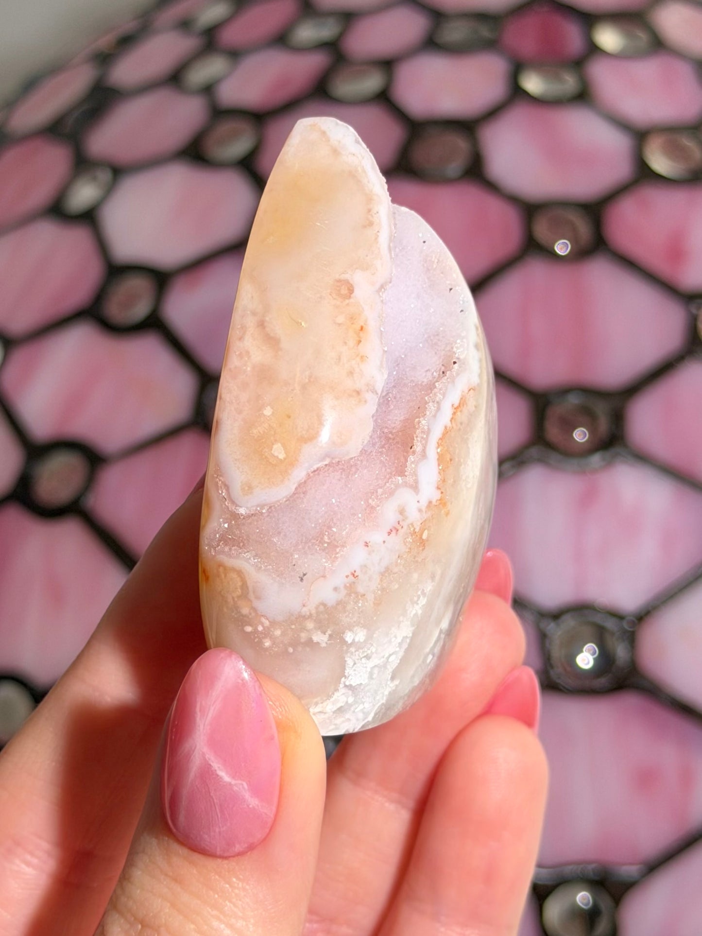 Flower agate x pink amethyst flame