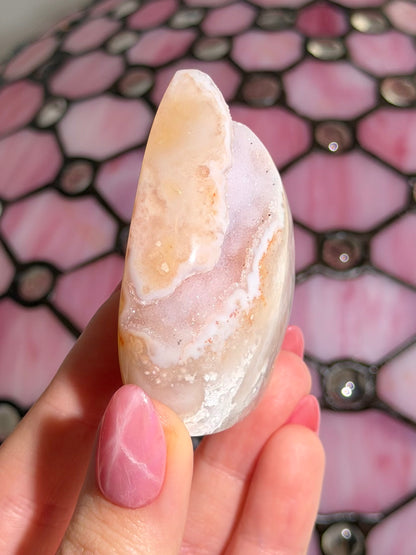 Flower agate x pink amethyst flame