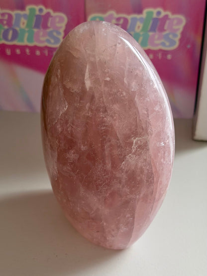 Rainbow filled purple-toned star rose quartz freeform