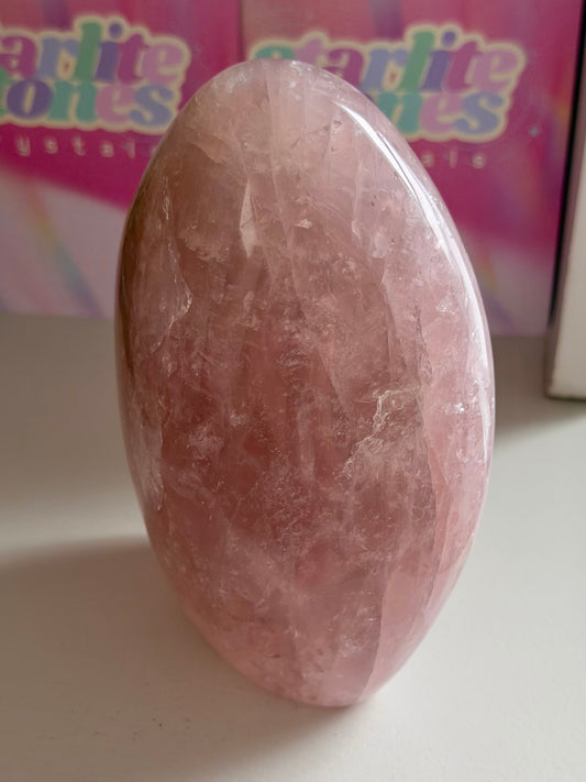 Rainbow filled purple-toned star rose quartz freeform