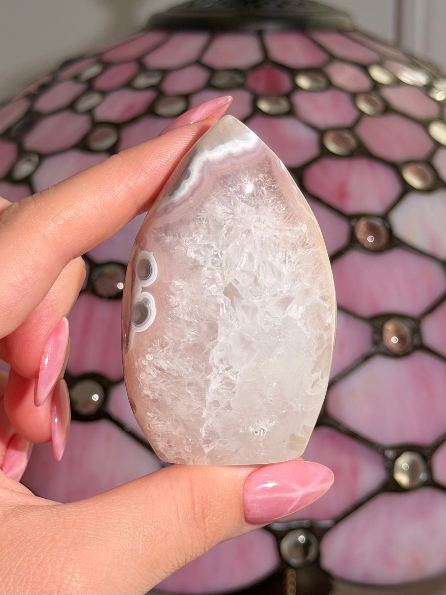 Flower agate x pink amethyst flame