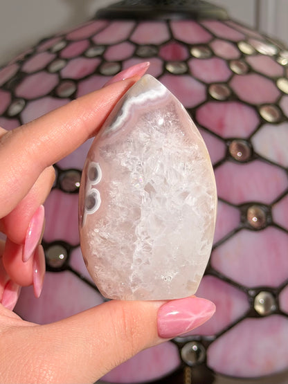 Flower agate x pink amethyst flame