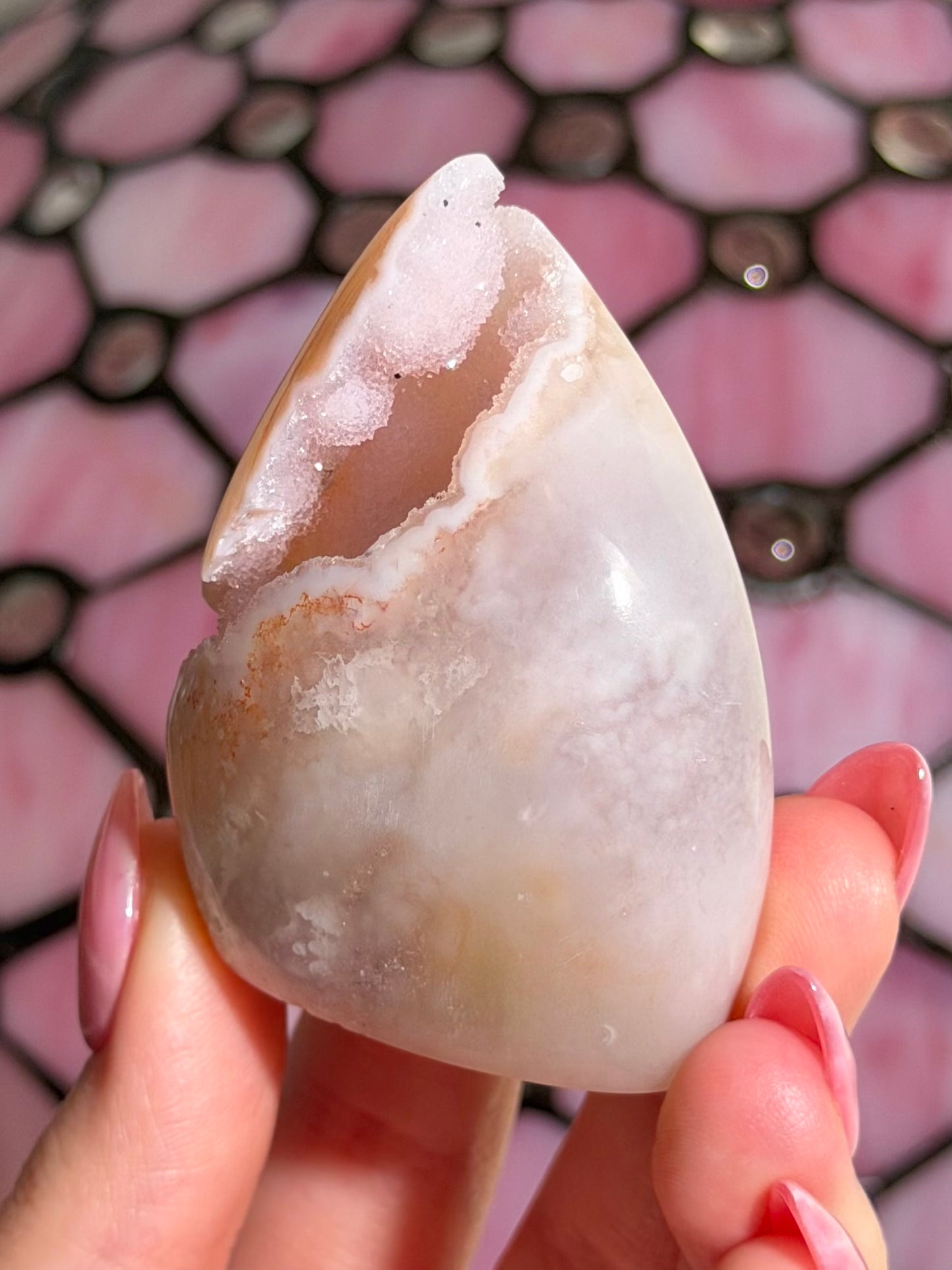 Flower agate x pink amethyst flame