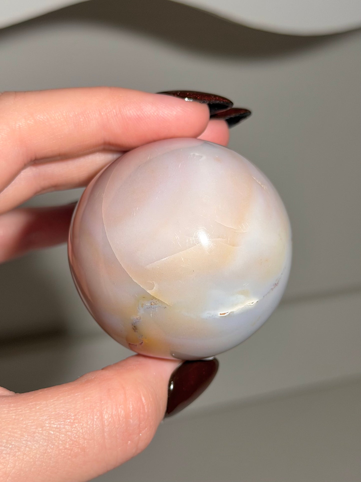 Baby pink pastel sea jasper sphere *Personal collection release