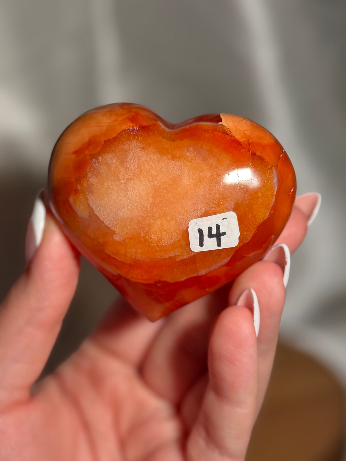 Funky banded carnelian heart