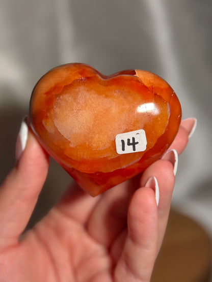 Funky banded carnelian heart