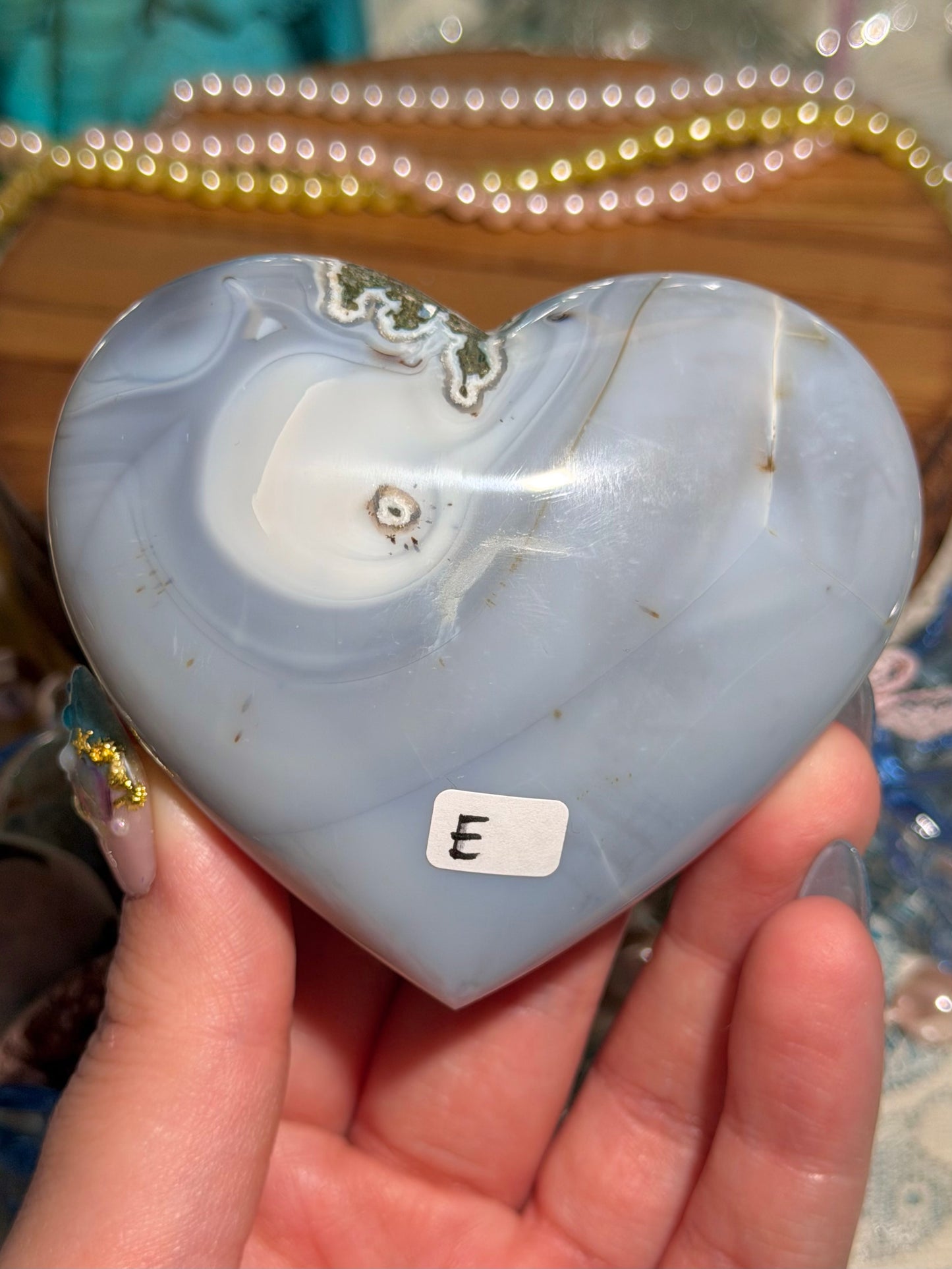 Orca agate heart from Indonesia E