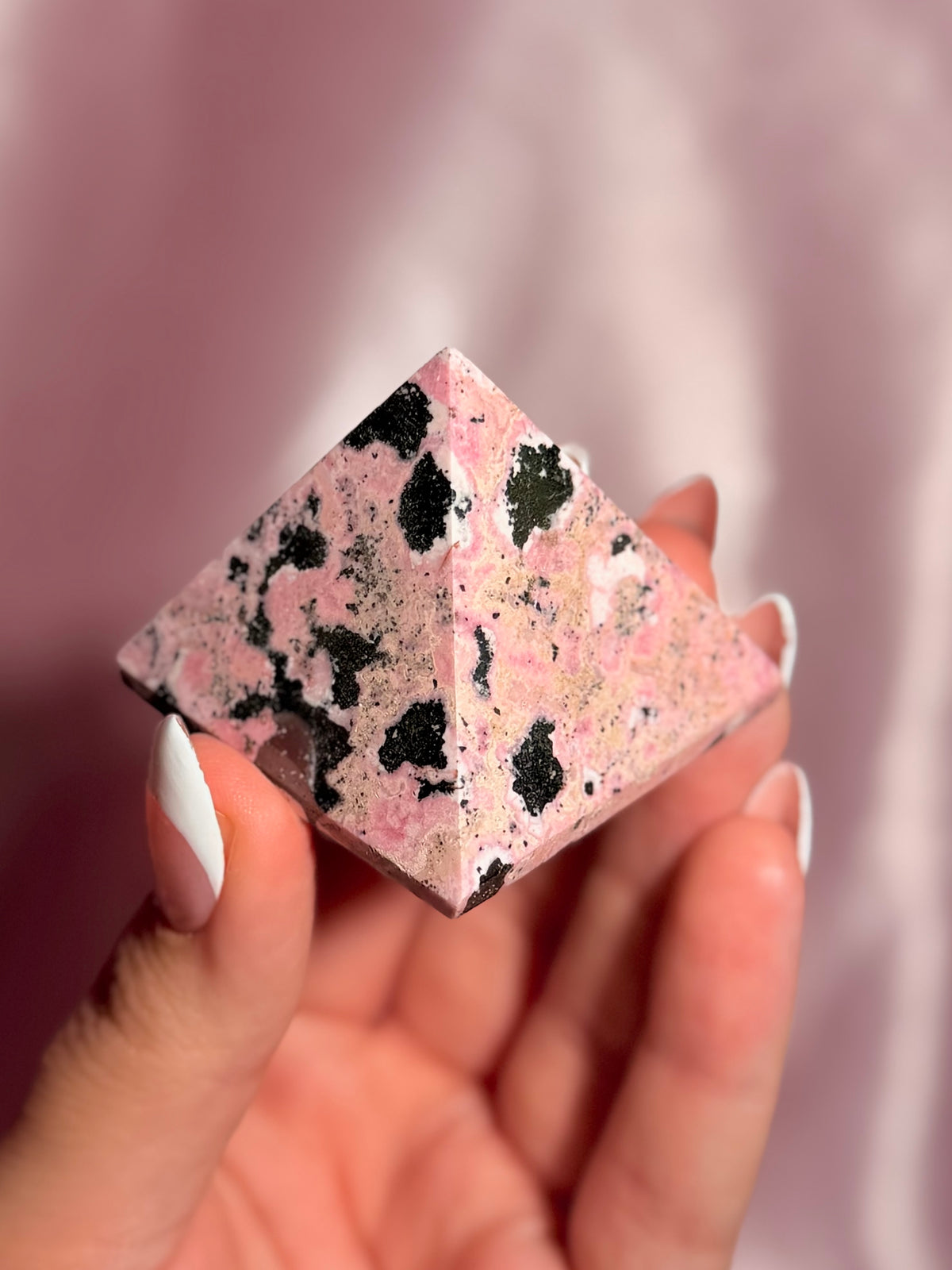 Peruvian Pink Rhodonite Pyramid