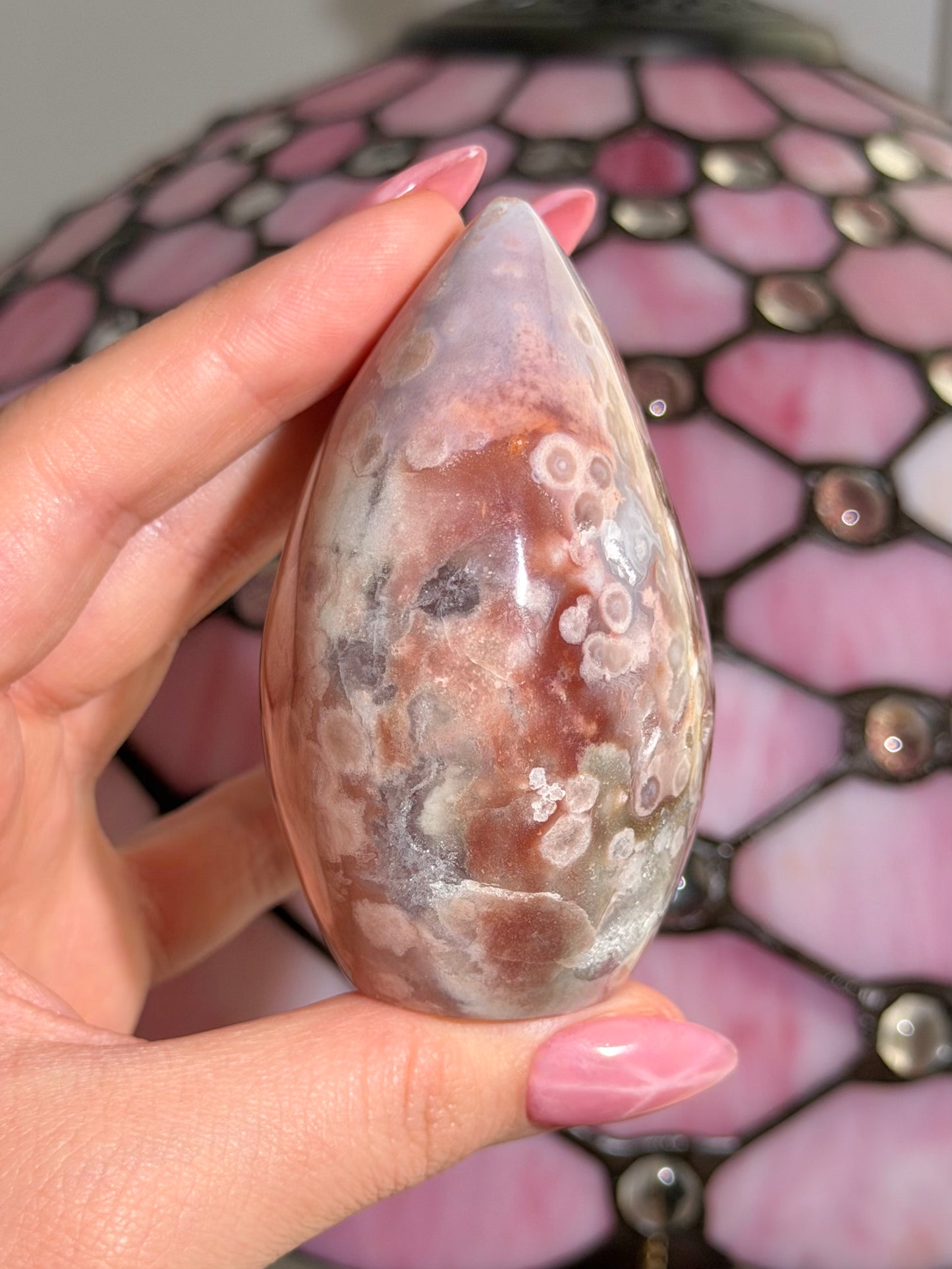 Flower agate x pink amethyst flame