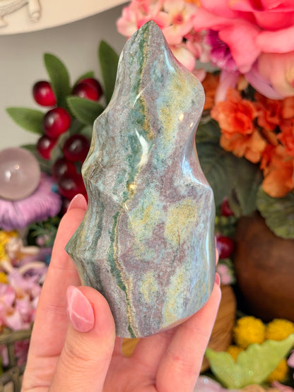 "Starry Night" pastel sea jasper flame