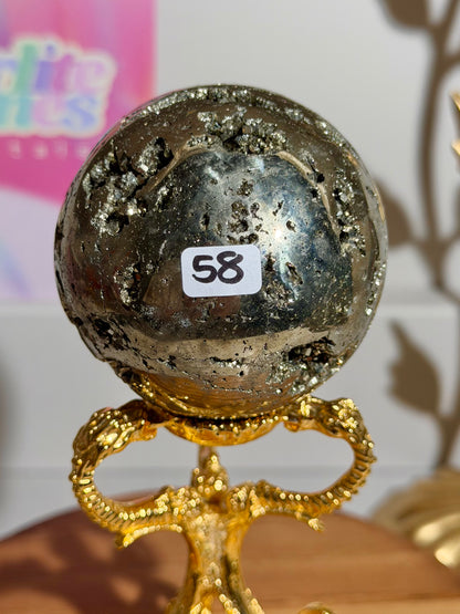 Golden pyrite sphere from Peru