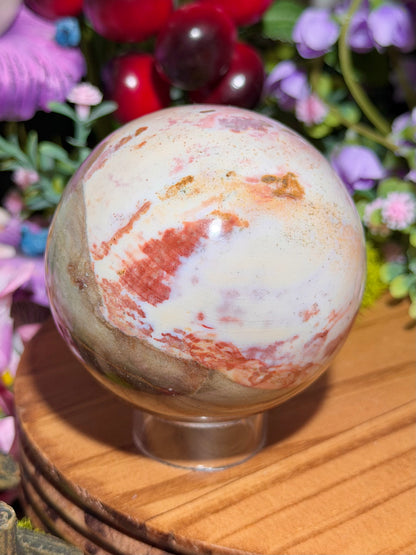 Pink sea jasper sphere
