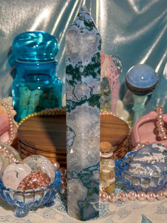 Moss agate tower