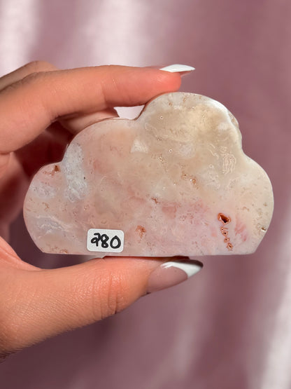Indonesian Pink Carnelian Cloud Carving (O)