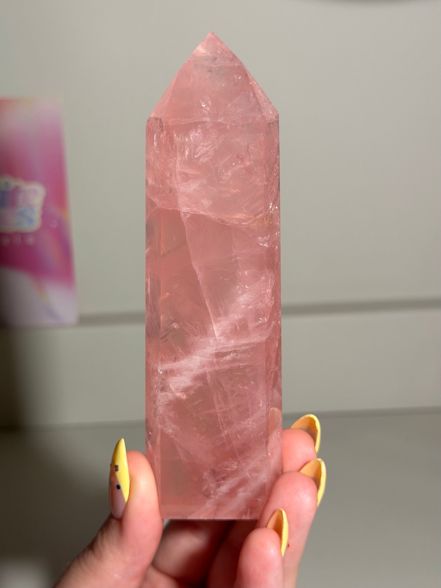HQ Saturated Strawberry Brazilian Rose Quartz Tower (104) ⟢