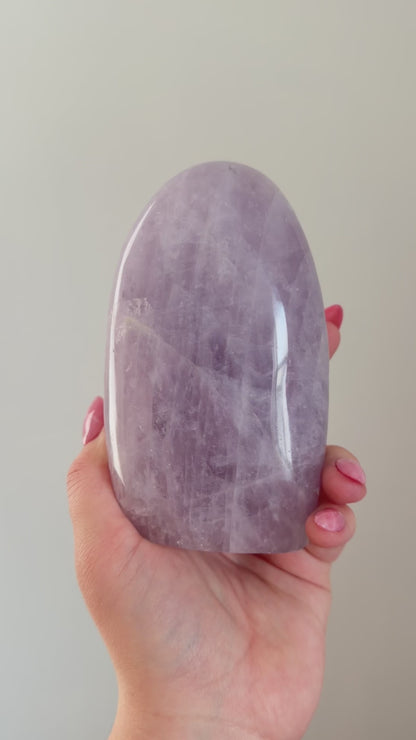 Icy lavender rose quartz freeform