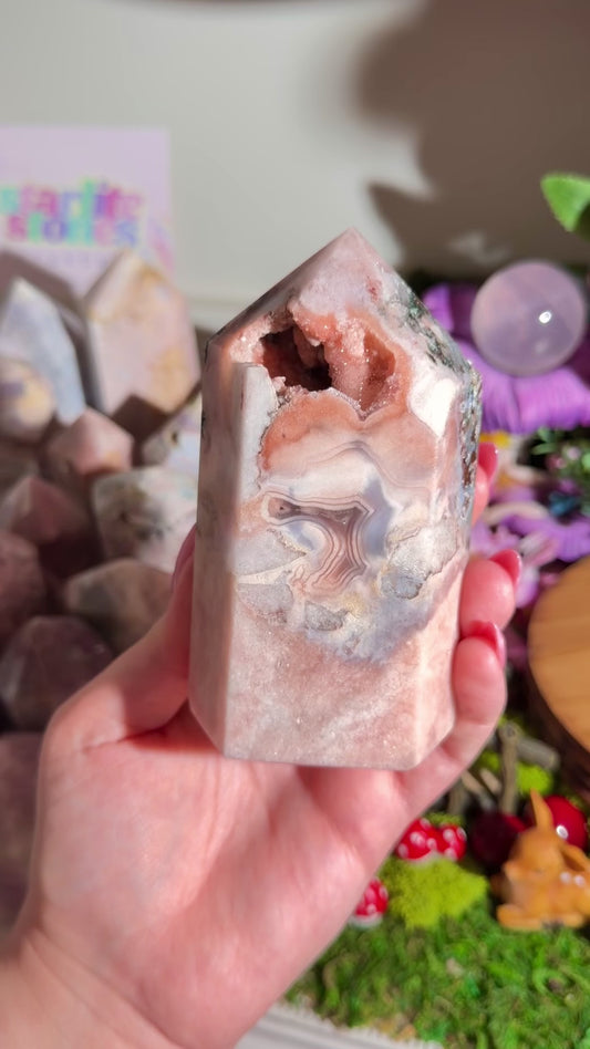Pastel pink amethyst tower from Brazil
