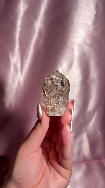 Brazilian Smoky Crackle Quartz Tower