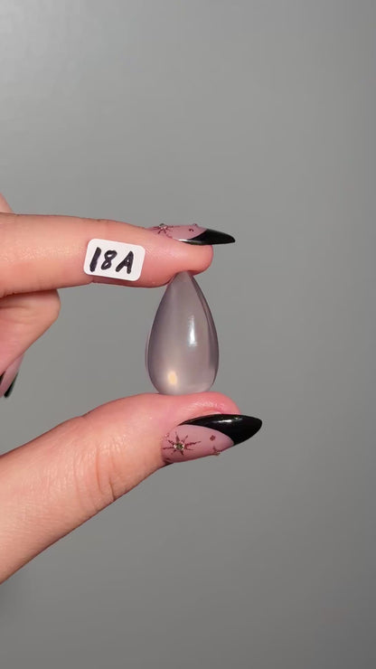 Star rose quartz tear drop carving (A)