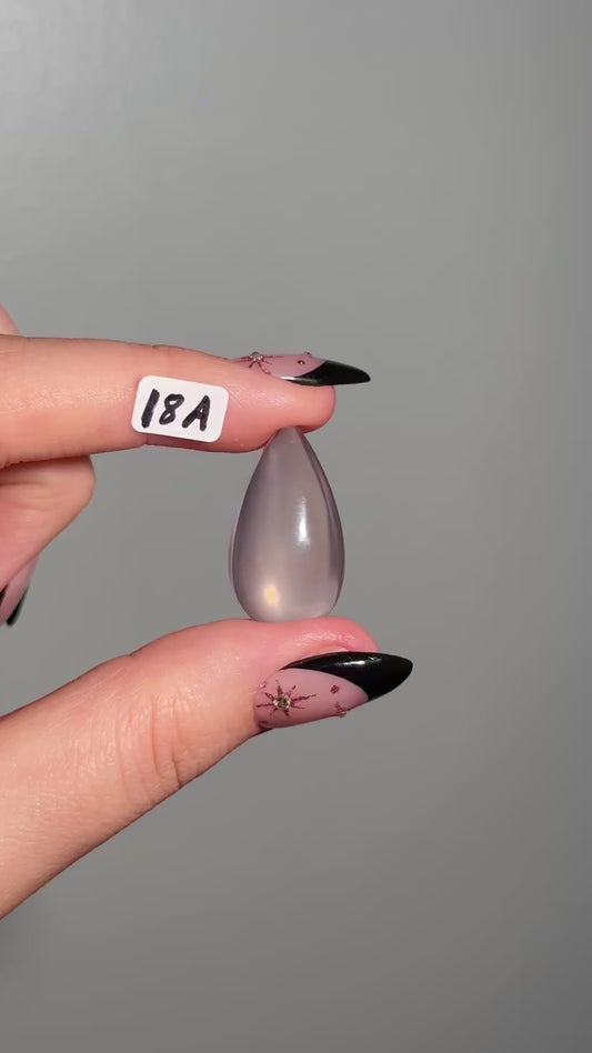 Star rose quartz tear drop carving (A)