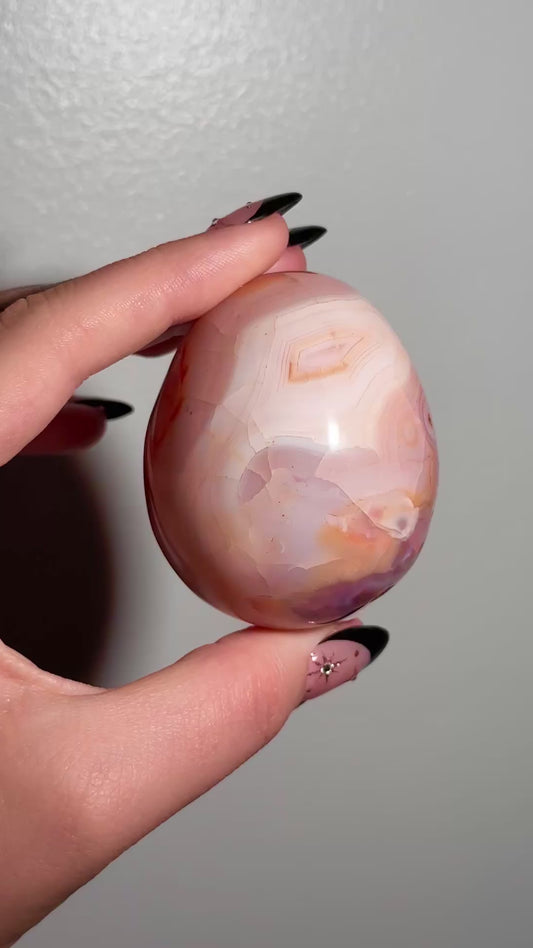 Pink carnelian egg
