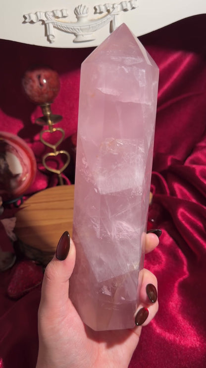 XL Purple rose quartz tower