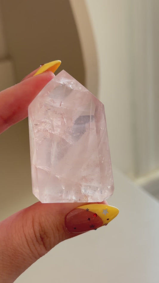 HQ Brazilian rose quartz mini tower (A)