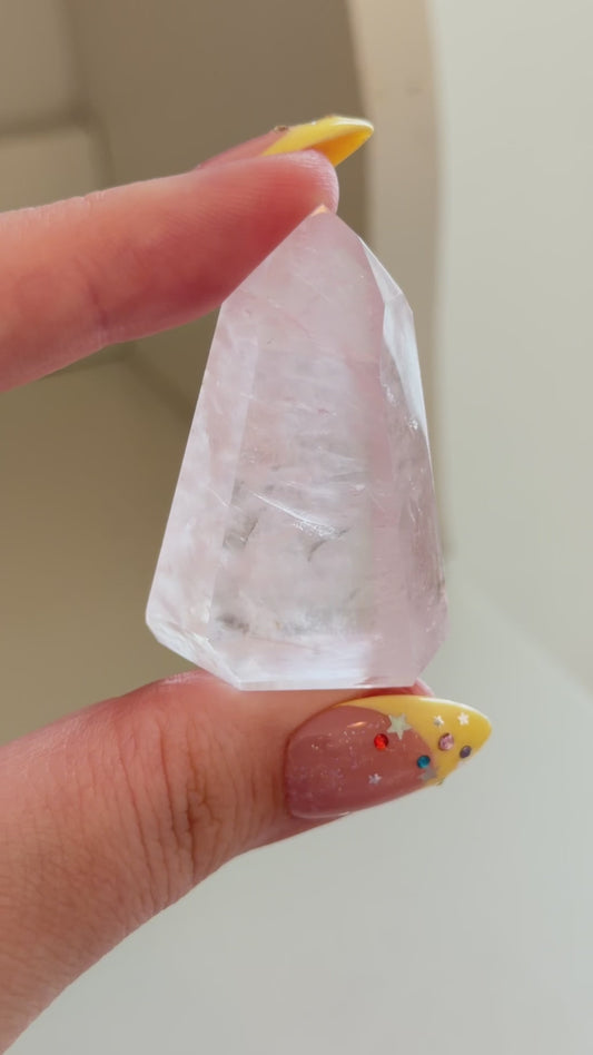 HQ Brazilian rose quartz mini tower