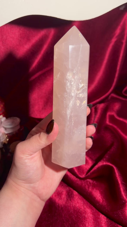Large rose quartz tower 114A