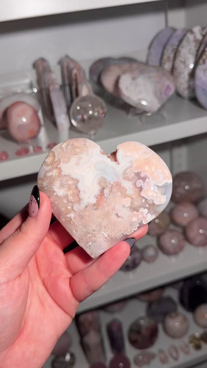 Flower agate heart (D)
