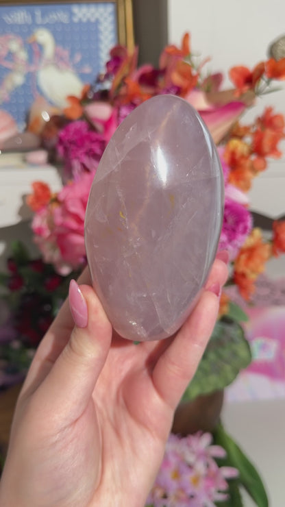 Glowy rose quartz freeform